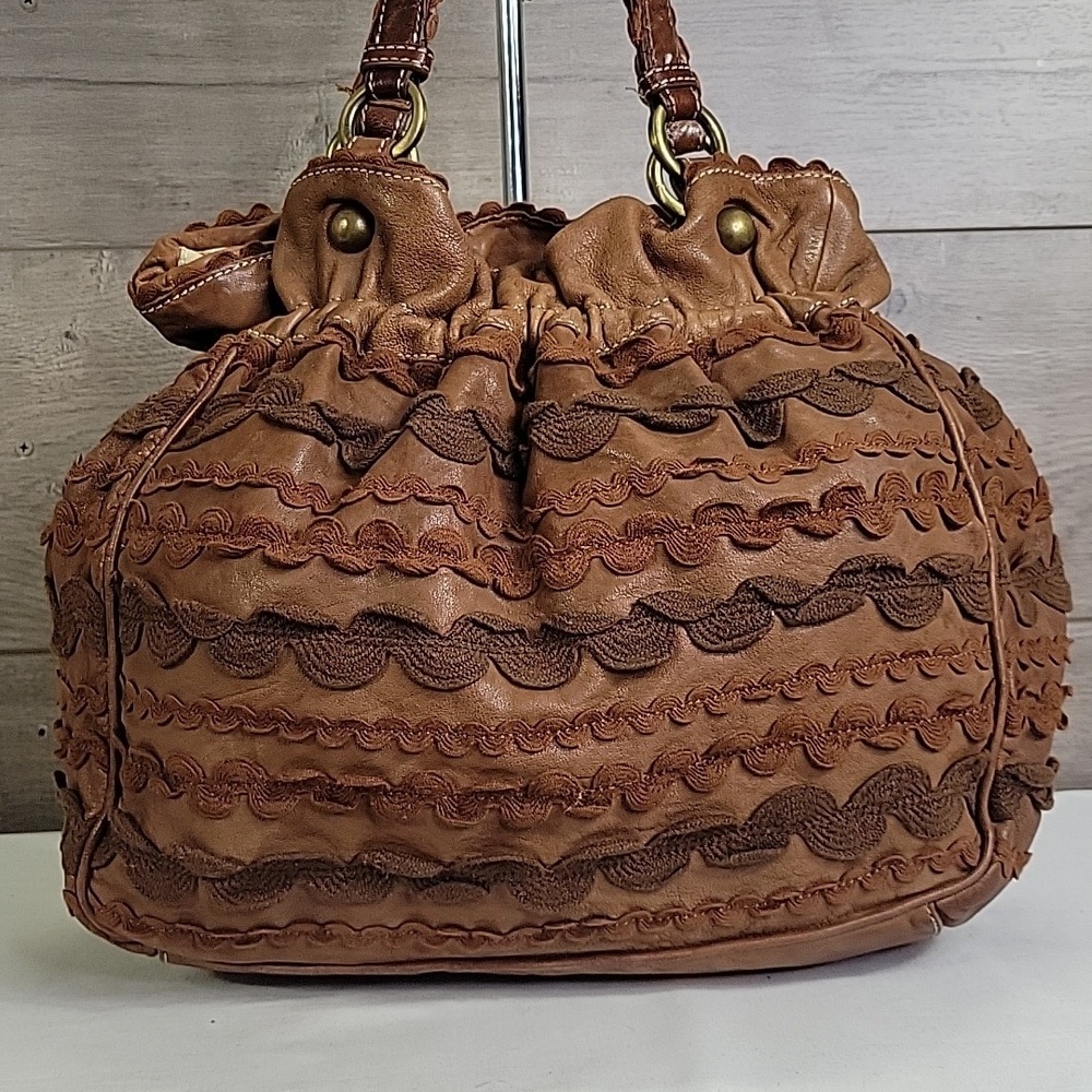 Moschino Cheap & Chic Brown Leather Women's Boho Tote Bag - Picture 2 of 11